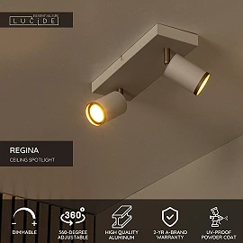 REGINA ceiling spotlight 2xGU10 taupe (Lucide)