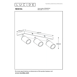 REGINA ceiling spotlight 40 cm 3xGU10 taupe (Lucide)