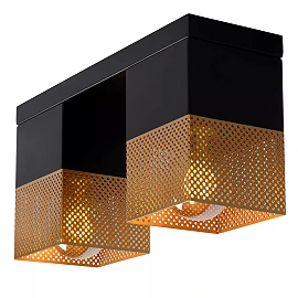 RENATE griestu lampa 32 cm 2 x E27 misiņa/melna (Lucide)
