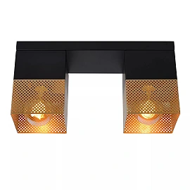 RENATE griestu lampa 32 cm 2 x E27 misiņa/melna (Lucide)