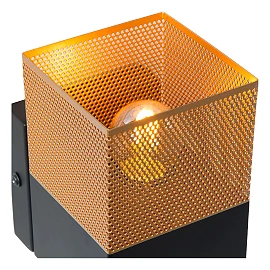 RENATE sienas lampa 10 x 10 cm 1 x E27 misiņa/melna (Lucide)
