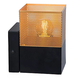 RENATE sienas lampa 10 x 10 cm 1 x E27 misiņa/melna (Lucide)
