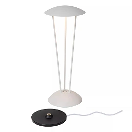 RENEE rechargeable outdoor table lamp Ø12.3 cm LED 2.2W Dim-to-warm IP54 white (Lucide)