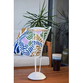 RENEE rechargeable outdoor table lamp Ø12.3 cm LED 2.2W Dim-to-warm IP54 white (Lucide)