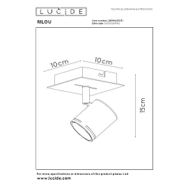 RILOU ceiling spotlight GU10 LED 1x5W 3000K white (Lucide)