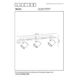 RILOU ceiling spotlight GU10 LED 3x5W 3000K white (Lucide)