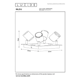 RILOU ceiling spotlight GU10 LED 4x5W 3000K white (Lucide)