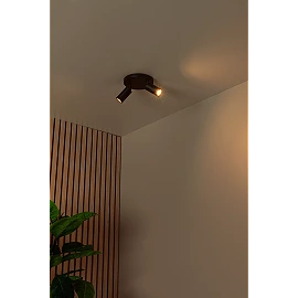 RITMO ceiling spotlight 2xGU10 (MR11) black (Lucide)