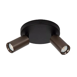 RITMO ceiling spotlight 2xGU10 (MR11) coffee (Lucide)