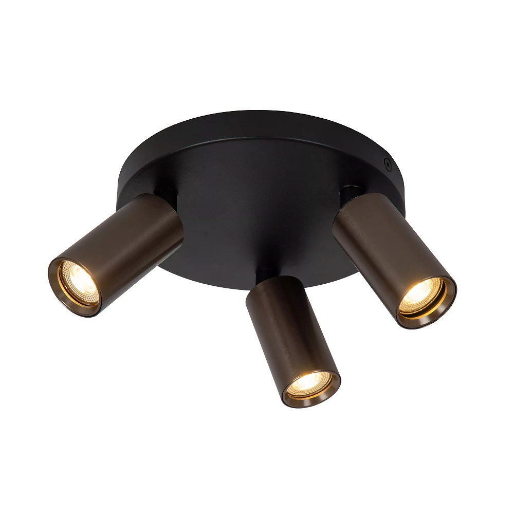 RITMO ceiling spotlight 3xGU10 (MR11) coffee (Lucide)