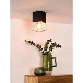 RIXT griestu lampa 10 x 10 cm 1 x E27 melna/misiņa (Lucide)