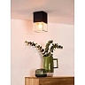 RIXT flush ceiling light 10 x 10 cm 1 x E27 black/brass (Lucide)