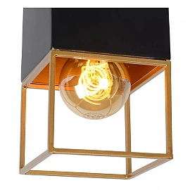 RIXT griestu lampa 10 x 10 cm 1 x E27 melna/misiņa (Lucide)