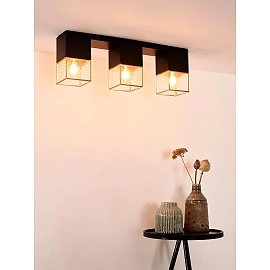 RIXT griestu lampa 54x10 cm 3xE27 melna (Lucide)
