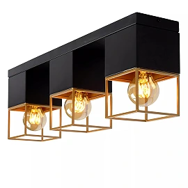 RIXT griestu lampa 54x10 cm 3xE27 melna (Lucide)