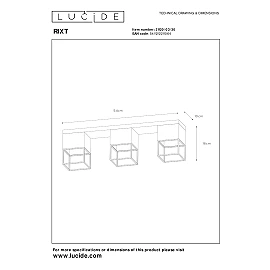 RIXT griestu lampa 54x10 cm 3xE27 melna (Lucide)