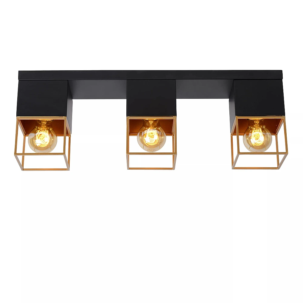 RIXT griestu lampa 54x10 cm 3xE27 melna (Lucide)