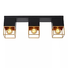 RIXT griestu lampa 54x10 cm 3xE27 melna (Lucide)
