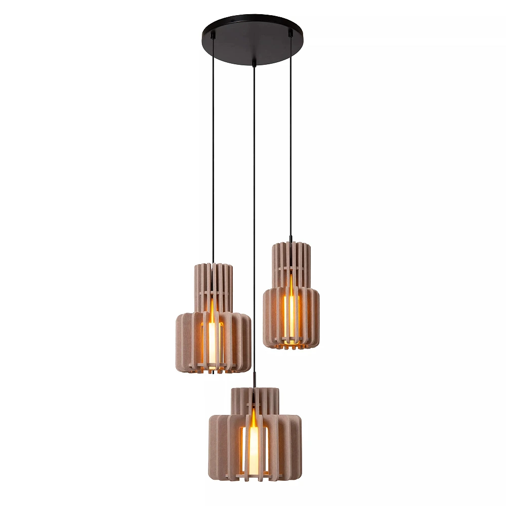 ROLLO Pendant light 3x40W E27 taupe (Lucide)