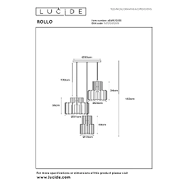 ROLLO Pendant light 3x40W E27 terracotta (Lucide)
