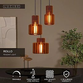 ROLLO Pendant light 3x40W E27 terracotta (Lucide)