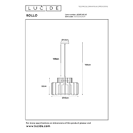 ROLLO Pendant light 1x40W E27 taupe (Lucide)