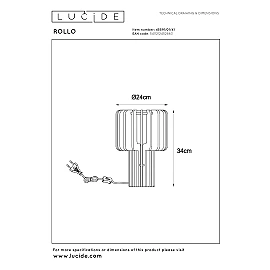 ROLLO table lamp 1xE27 40 W taupe (Lucide)