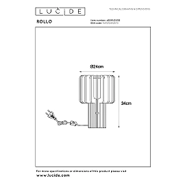 ROLLO table lamp 1xE27 40 W terracotta (Lucide)