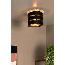ROSAS Flush ceiling light Ø26 cm 1xE27 black (Lucide)