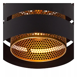 ROSAS Flush ceiling light Ø26 cm 1xE27 black (Lucide)
