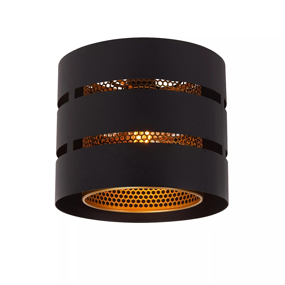 ROSAS Flush ceiling light Ø26 cm 1xE27 black (Lucide)