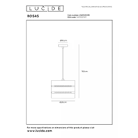 ROSAS Pendant light Ø26 cm 1xE27 black (Lucide)