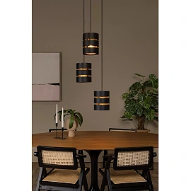 ROSAS piekaramā lampa Ø43 3 x E27 melna (Lucide)