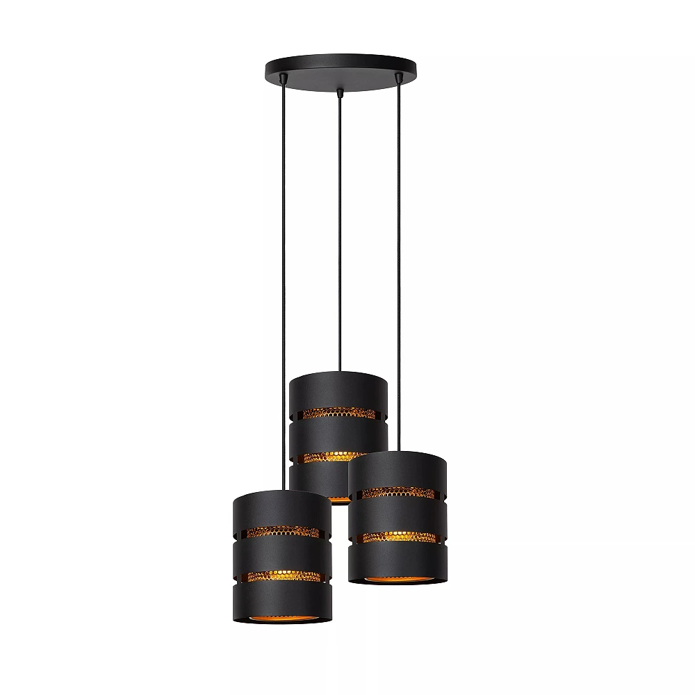 ROSAS piekaramā lampa Ø43 3 x E27 melna (Lucide)