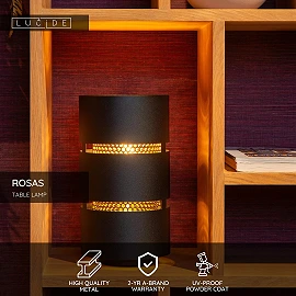 ROSAS table lamp 1 x 40 W E27 black (Lucide)