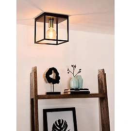 RUBEN Flush ceiling light 1x40W E27 Black (Lucide)