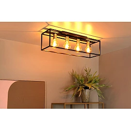 RUBEN Flush ceiling light 4x40W E27 Black (Lucide)