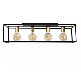 RUBEN Flush ceiling light 4x40W E27 Black (Lucide)
