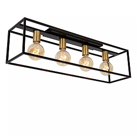 RUBEN Flush ceiling light 4x40W E27 Black (Lucide)