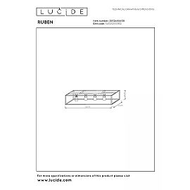 RUBEN Flush ceiling light 4x40W E27 Black (Lucide)