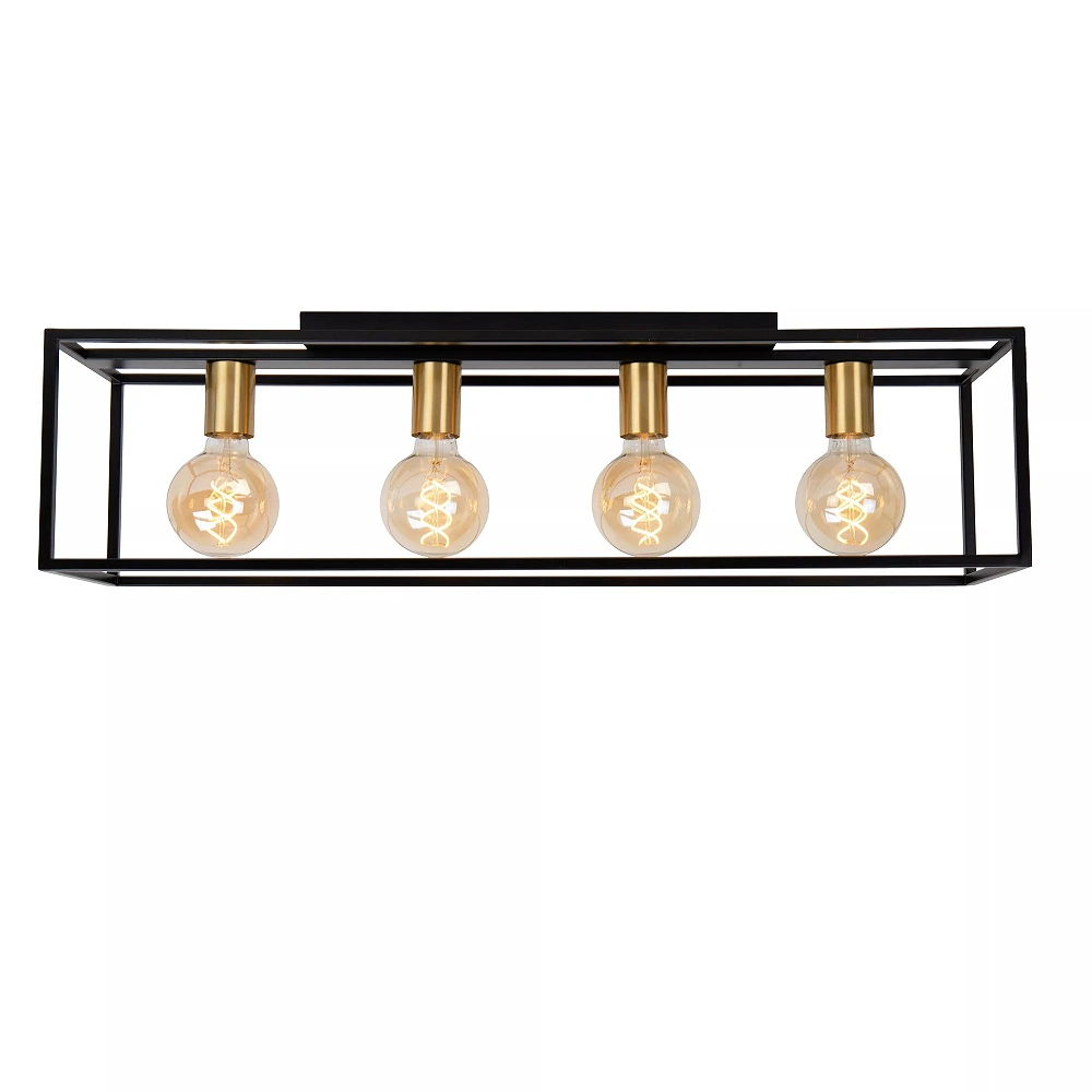 RUBEN Flush ceiling light 4x40W E27 Black (Lucide)