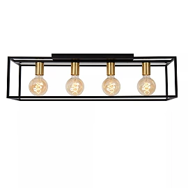 RUBEN Flush ceiling light 4x40W E27 Black (Lucide)