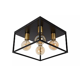 RUBEN Flush ceiling light 4x40W E27 Black (Lucide)