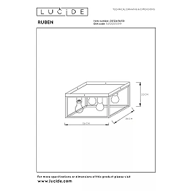 RUBEN Flush ceiling light 4x40W E27 Black (Lucide)