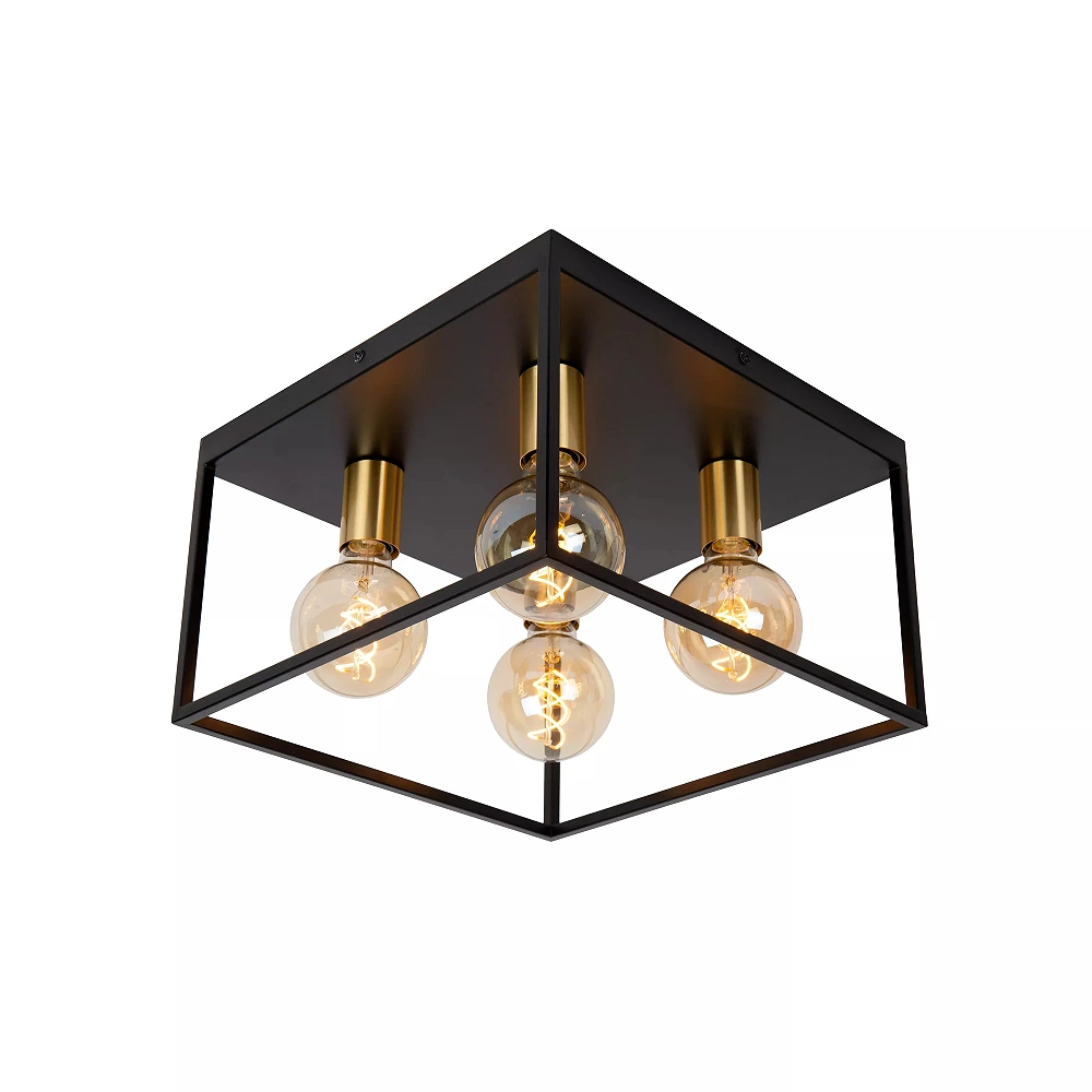 RUBEN Flush ceiling light 4x40W E27 Black (Lucide)