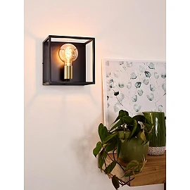 RUBEN Wall light 1x40W E27 Black (Lucide)