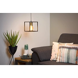 RUBEN Pendant light 1x40W E27 Black (Lucide)