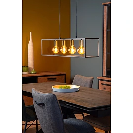 RUBEN Pendant light 4x40W E27 Black (Lucide)