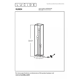 RUBEN Floor lamp 3x40W E27 Black (Lucide)