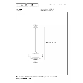 RUNA pendant light Ø 35 cm 1xE27 green (Lucide)